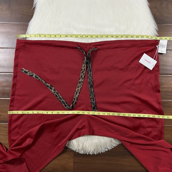 Good American Women's Size 7 / US 4X Red Satin Pajama Sleep Set Pants Top - Picture 3 of 13